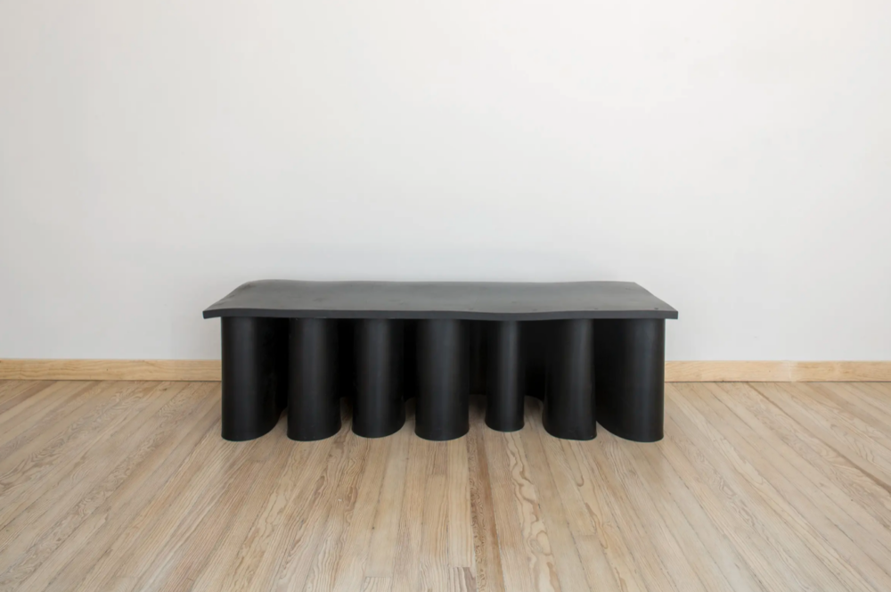 Black Rubber Console Table, 2019